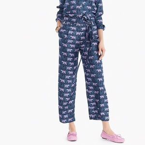 Silk wide-leg pant in jungle print